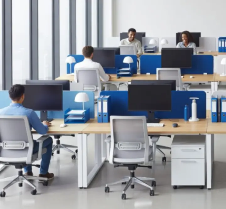 A modern, organized office workspace.