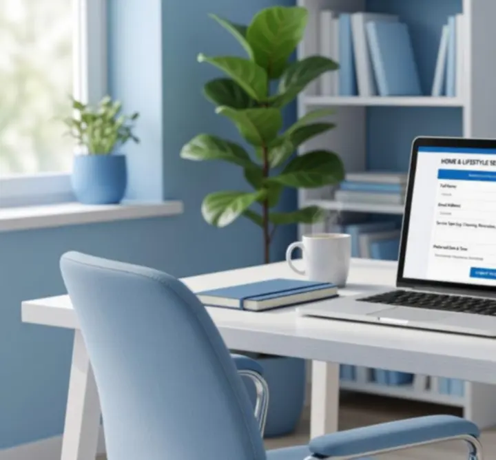 Laptop and tablet on a desk showing an online quote form